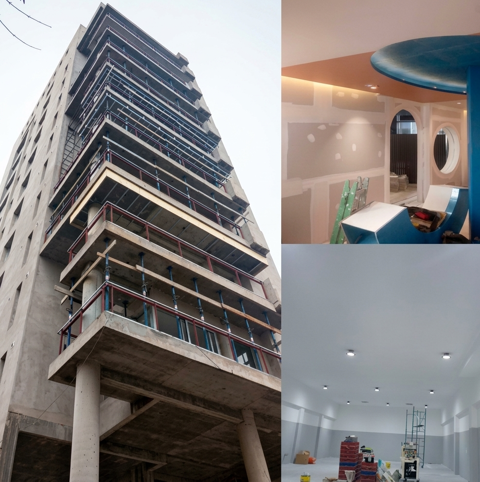 Obra terminada — fachada e interiores