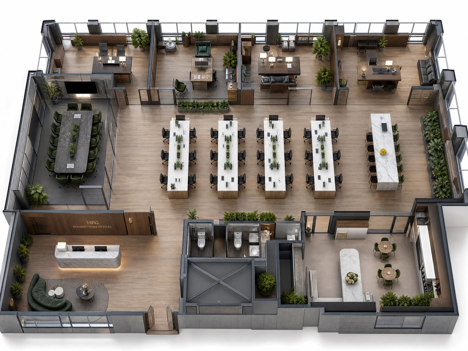Oficinas Stanley — plano 3D